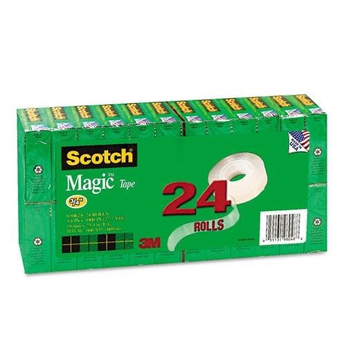 24PK 3M Scotch Magic Tape Refill 810, 3/4&#034; x 1,000&#034;, 1&#034; Core 810K24