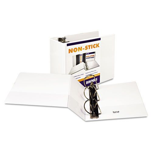 Nonstick D-Ring View Binder, 11 x 8-1/2, 5&#034; Capacity, White