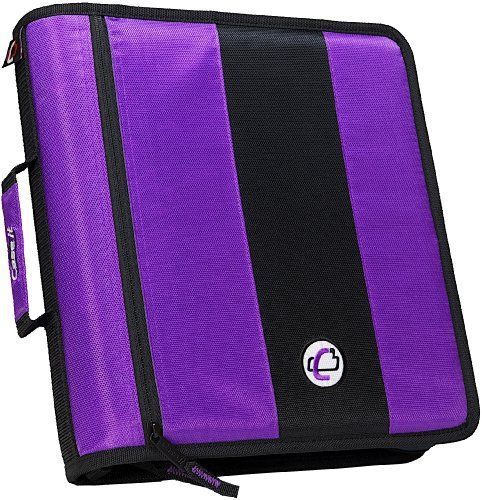 Back-to-School  2-Inch Ring Zipper Binder Purple Home Office Binder Organizers O