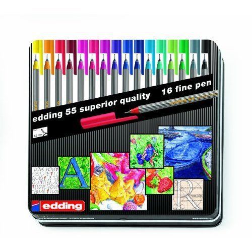 edding 55 Fineliner Pack of 16 - Assorted