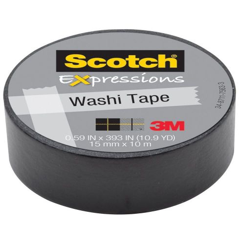 Scotch expressions washi tape, .59&#034; x 393&#034;, black for sale