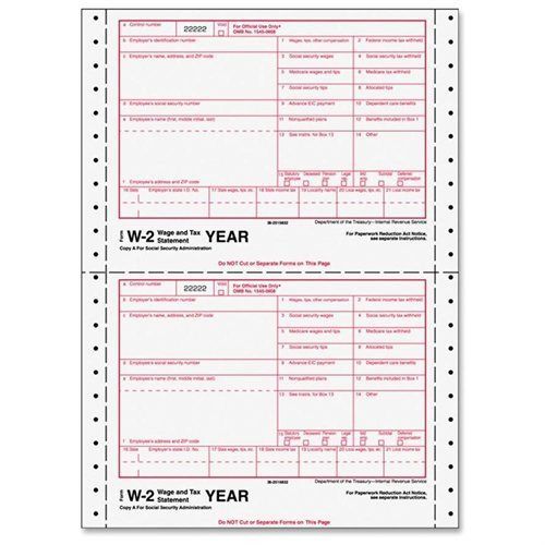 Tops™ w-2 tax form, six-part carbonless, 24 forms for sale