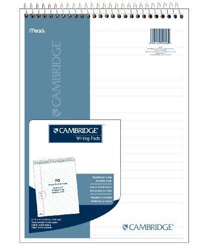 Mead 59006 Wirebound Numbered Legal Pad, 8 1/2 X 11 3/4, 20 Lb, Legal, 70