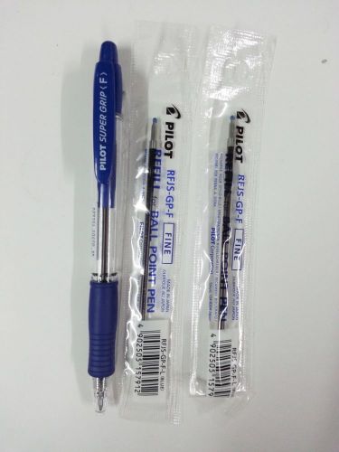 PILOT SUPER GRIP BPGP-10R-F 0.7mm fine ball point pen 1pcs BLUE +2 refill