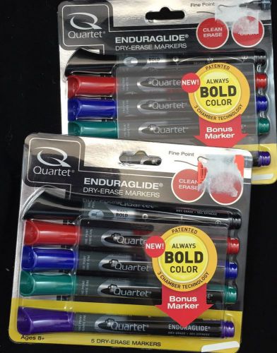 Lot of 2 Packs - Quartet Enduraglide 10 Dry-Erase Markers Fine Tip - New