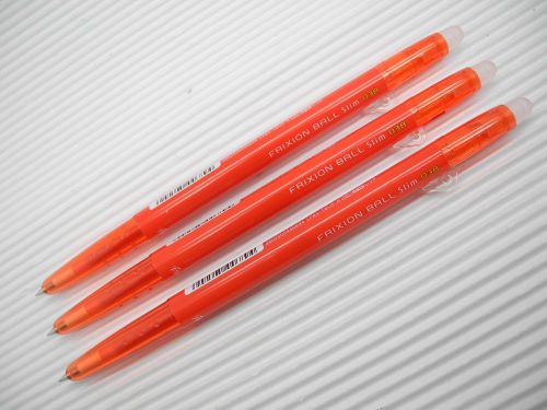 3pcs NEW PILOT retractable FRIXION ball slim 0.38mm roller ball pen Red