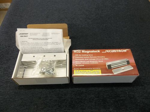 SECURITRON MAGNALOCK MAGNETIC DOOR LOCK M32 M32F Z-BRACKET Z-32SS STAINLESS NEW