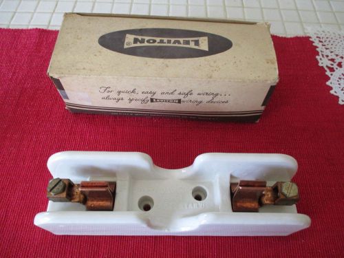 Vintage Leviton Porcelain/Ceramic Fuse Block Holder #8902 61-100A 250V  In Box