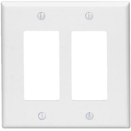 Leviton 002-80609W Plastic Mid-Way Decorator Wall Plate-WHT 2-GFI WALL PLATE