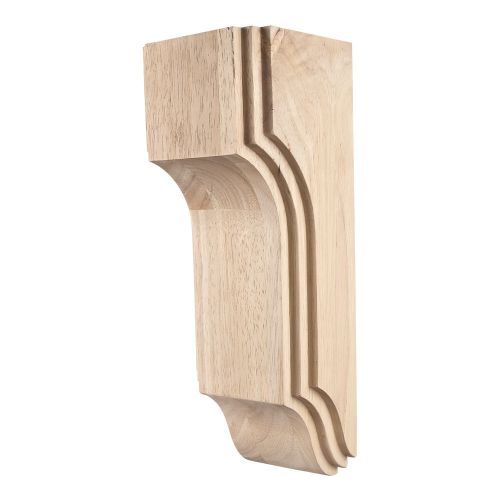 Arts &amp; Crafts Stacked Corbel.  5&#034; x 5&#034; x 14&#034;.   Rubberwood.