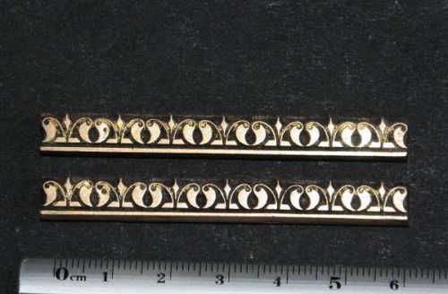 2 x Art Nouveau ornament bookbinding Brass Type Letterpress hot stamp embossing