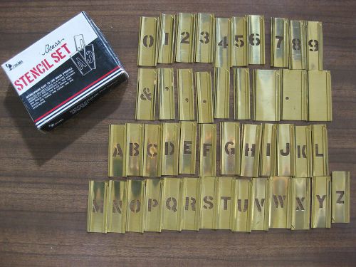 45 Vintage Safina Brass 1/2&#034; Stencil Set Lockedge Adjustable Interlocking In Box