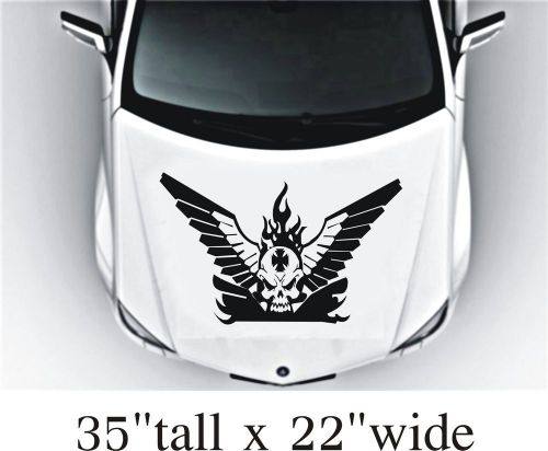 2x skull silhouette hood vinyl decal art sticker graphics fit car truck -1878 for sale