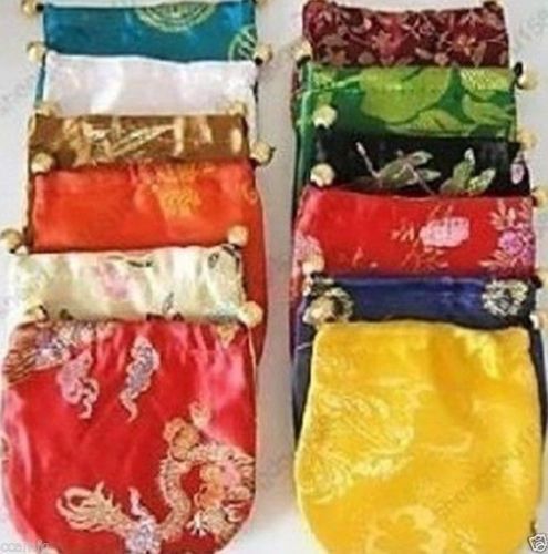 WHOLESALE 20Pcs China Silk Jewelry Pouches 10x10CM