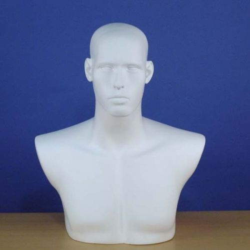 Brand New 20&#034; White Head &amp; Chest Male Mannequin 201W 