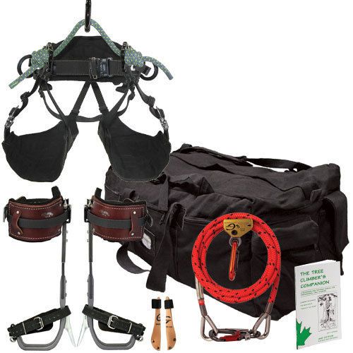 Arborists ultra light spur kit #81,aluminum spurs,onyx harness &amp; more 35&#034;-46&#034; for sale