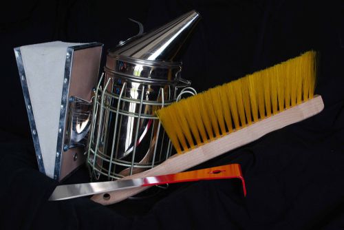 Beginner Beekeeping Toolkit: Smoker, Hive Tool, Bee Brush- US Seller