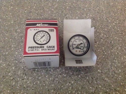 NEW MILTON 1/8&#034; NPT PRESSURE GAUGE 0-160 PSI BACK MOUNT 1189