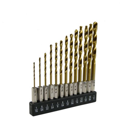 13pc hex shank cobalt drill bit set (quick change) for sale