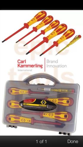 CK DEXTRO 6 Piece 1000v Insulated VDE Pozi (Pz) &amp; Slot Screwdriver Set, T49183