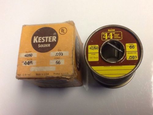 KESTER SOLDER  (40/60) 44 RESIN CORE CORE 66 DIA. .093ROSIN CORE