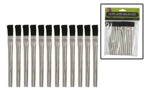 SE - Brush Set - Acid, 1/2in. Wide, 6in. Long, 12 Pc - AB12