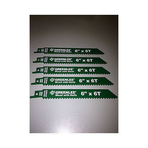 5 PK-NEW Greenlee 353-646 6&#034; x 6T Reciprocating Straight Saw Blades