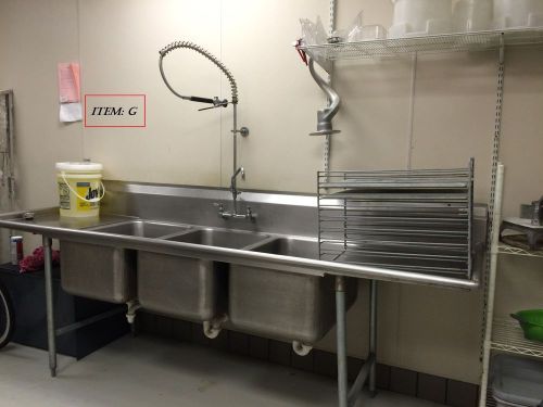 Pizza shop liquidation / industrial 3-bowl sink for sale