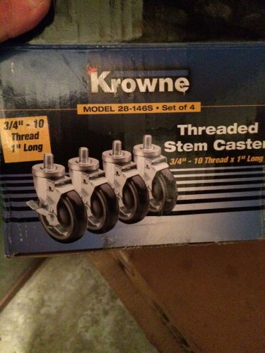 Krowne Model: 28-146s 3/4&#034;- 10 Thread 1&#034; Caster Ser Of 4