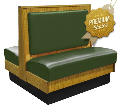 Yew green double wood restaurant booth vinyl upholstered back &amp; seat (kea-814-d) for sale