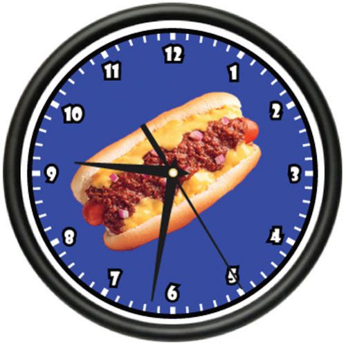 HOT DOG Wall Clock diner hotdog cart vendor stand art