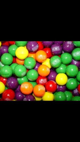 1 Lb. NERDS GUMBALLS 1&#034; candy filled BUBBLEGUM Fruit vending OAK LEAF bubble gum