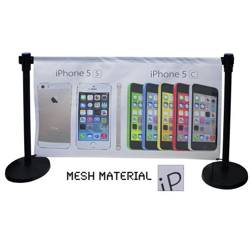 Stanchion advertising banner, mesh material, includes printing for sale