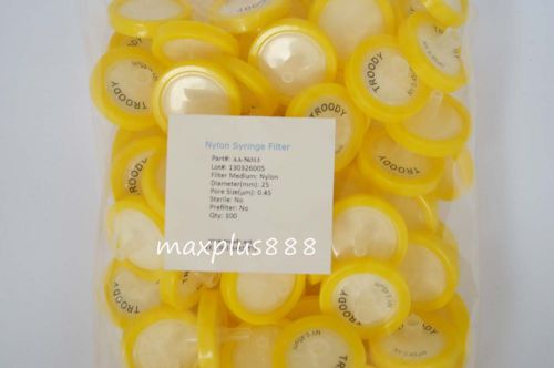 NEW 100pcs Nylon Syring Filters 25mm 0.45um non-sterilized