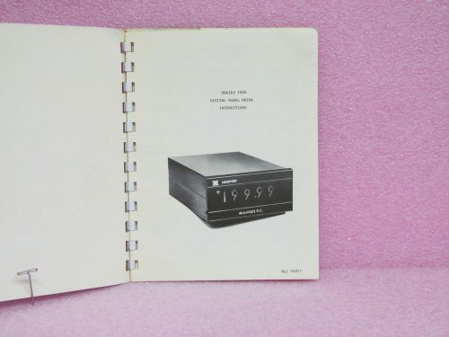 Newport Labs Manual Series 2000 Digital Panel Meters Instruction Manual w/Schem.