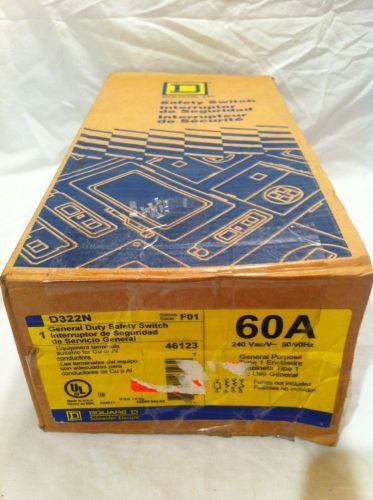 Square D 60 Amp General Duty Safety Switch/Interruptor NIB!