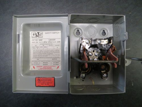 General Safety Switch #33NP 30 Amp Indoor Disconnect 120-240 - UL #AL-52