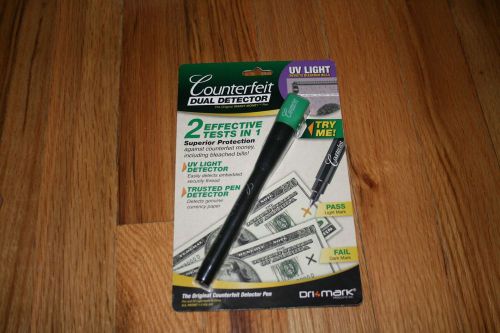 DriMark Smart Money Counterfeit Dual Detector Pen with Reusable UV Led Light