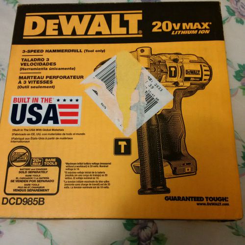 DeWalt 20V MAX Premium Hammerdrill DCD985B Tool Only - BRAND NEW, FREE SHIPPING