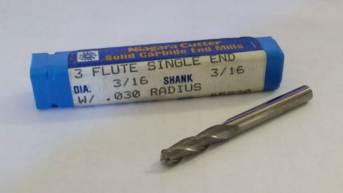 Niagara Cutter 3/16&#034; Carbide Endmill, 3FL, 2&#034; OAL, EDP 85930