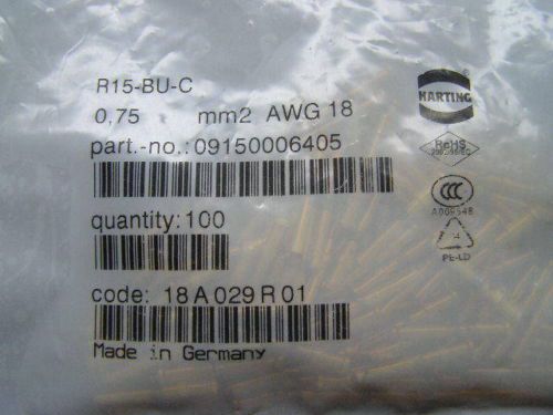 HARTING R15-BU-C 0,75 mm2 AWG 218 FEMALE CRIMP CONTACT 09150006405