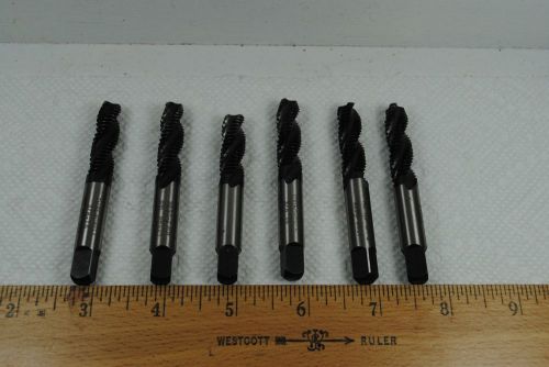 Six Threadwell 3/8&#034; - 16 Spiral Machine Taps