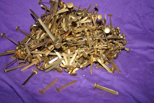 500 plus VINTAGE Paper Fasteners Round Head Brass Rustproof and flat head