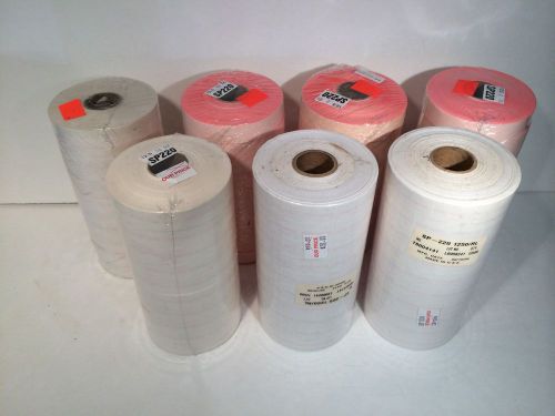 87,500 SATO AVERY/DENNISON SP220/230 ORANGE &amp; WHITE LABELS - 70 ROLLS OF 1,250