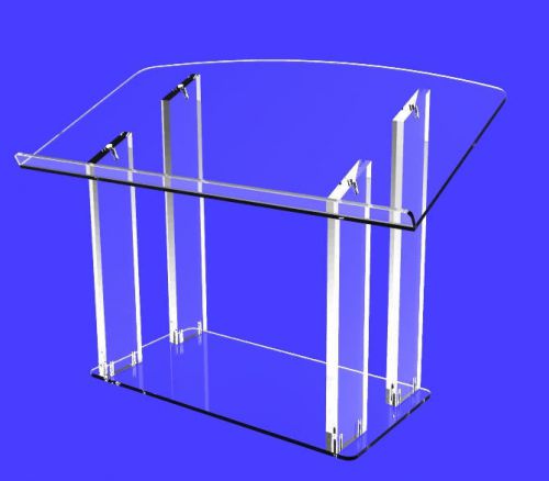 1803-6-ASSEMBLED Podium, Tablemount  Clear Ghost Acrylic 24&#034; x 14&#034; x 20&#034; 1803-6