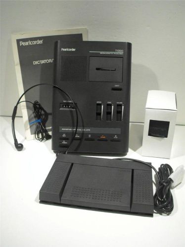 Olympus pearlcorder t1000 transcriber w/ foot switch lnib for sale