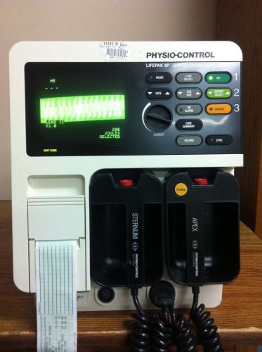Physio-control lifepak 9p cardiac monitor, pacer w/ sternum hard paddles for sale