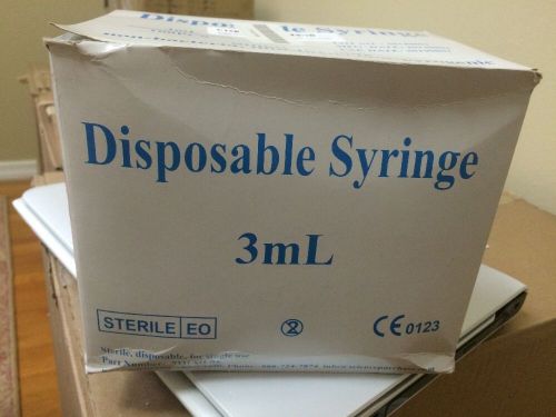 MONOJECT 100 3cc Luer Lock Tip Syringes 3ml Sterile Syringe Only No Needle