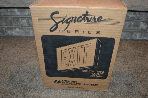 Brand nos!! complete signature series metal electric exit sign cat. #esw1r-120 for sale