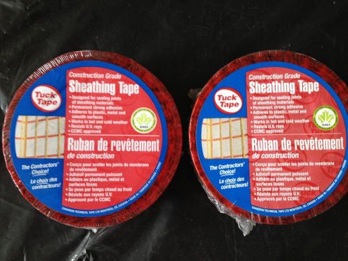 LOT OF 2 TUCK TAPE EXTERIOR SHEATHING 60mm x 66m RED Polypropylene film